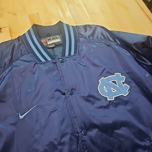 Vintage 90s Nike North Carolina UNC Tar Heels Satin Bomber Jacket Men’s Size XXL